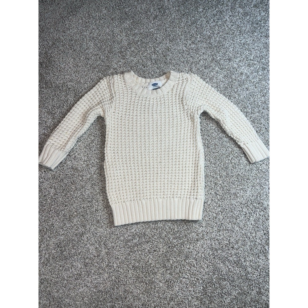 Old Navy Girls Fisherman Cream Sweater 4T